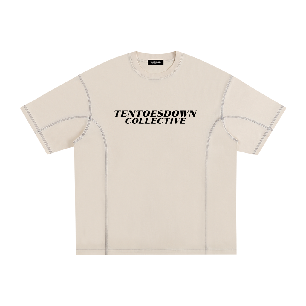 Streetwear Contrast-Stitched Cotton T-Shirt