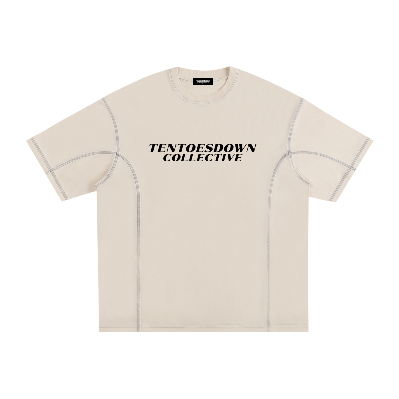 Streetwear Contrast-Stitched Cotton T-Shirt