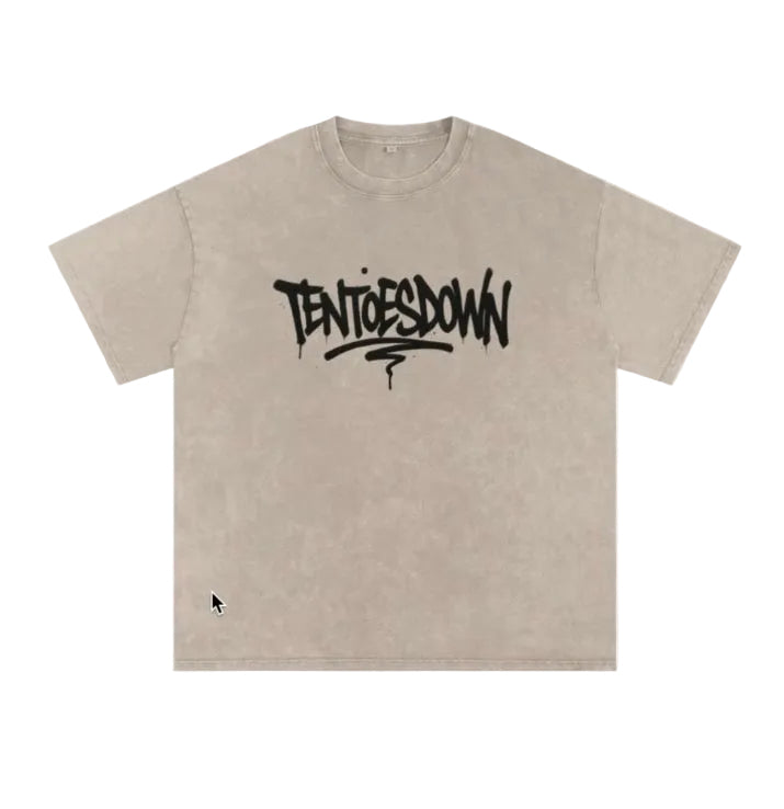 Snow Washed Oversized Cotton T-Shirt